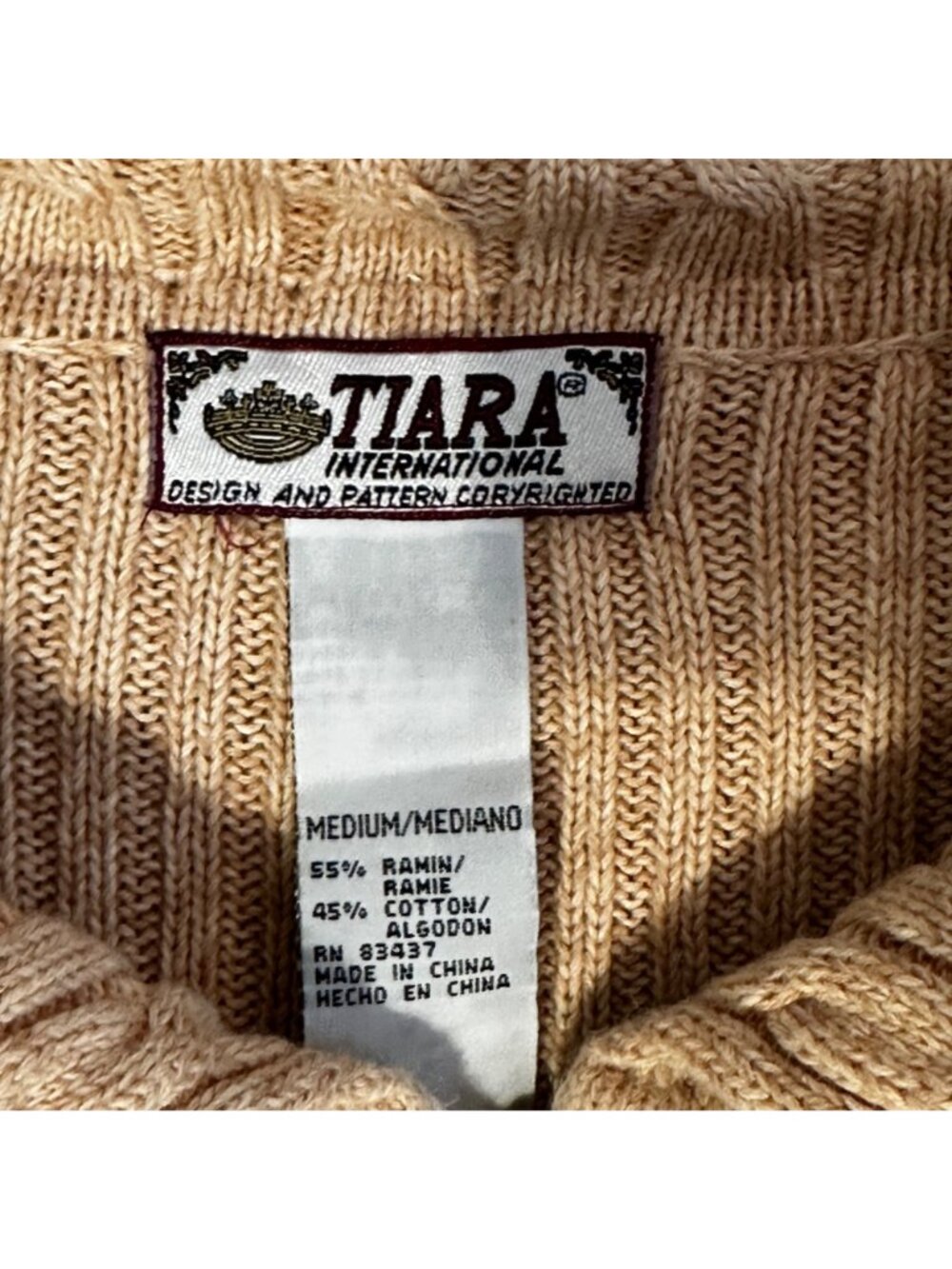 Tiara Intl Vintage SZ M Fair Isle Sweater Jacket Cotton Blend Cozy Hygge - Picture 4 of 9